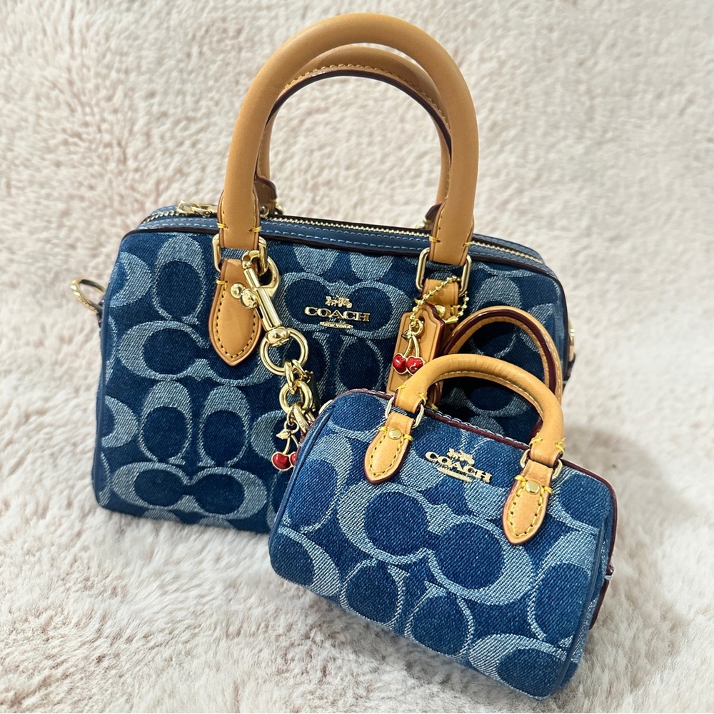SET / BUNDLE Coach Denim Mini Rowan & Micro Rowan
